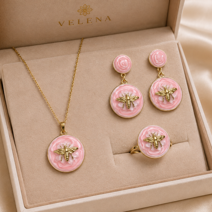 Parure Abeille & Rose Rose
